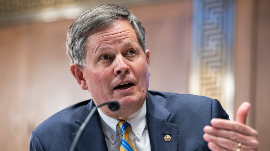 Sen. Steve Daines talking at a Senate hearing in the Capitol building