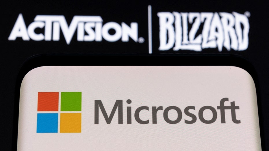 The Microsoft and Activision logos