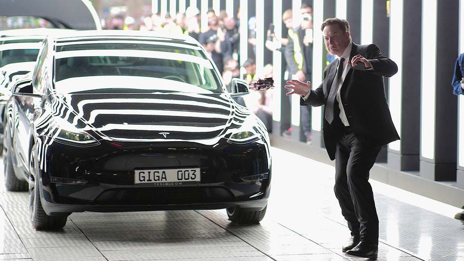 Elon Musk at a Tesla event in Germany