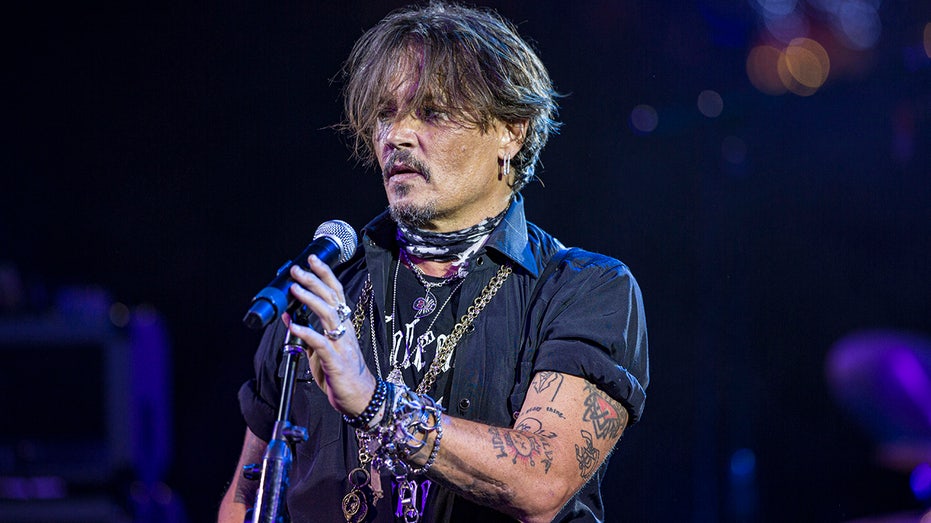 Johnny Depp performing 