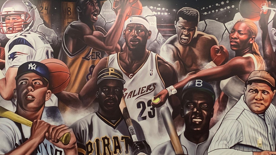 sports goldin mural