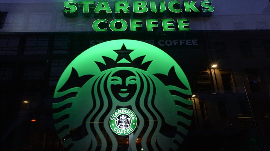 Starbucks Coffee logo seen in the center of Dublin on Monday, Nov. 16, 2020, in Dublin, Ireland. (Photo by Artur Widak/NurPhoto via Getty Images)