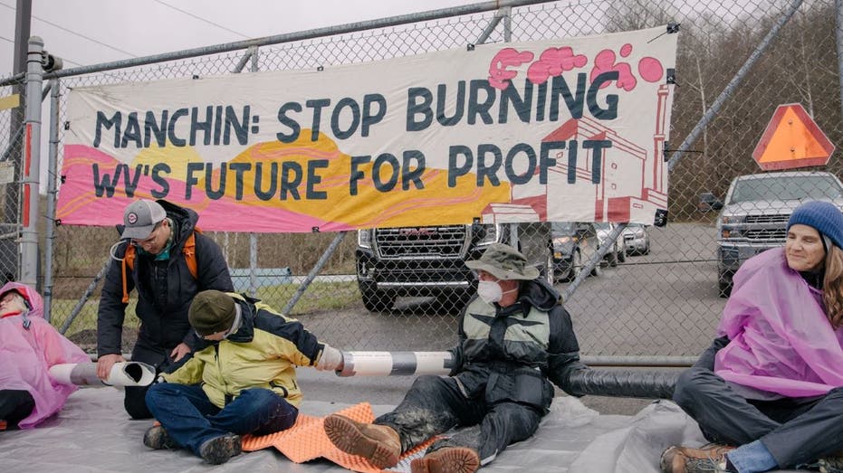 Climate activists protest Joe Manchin at West Virginia power plant