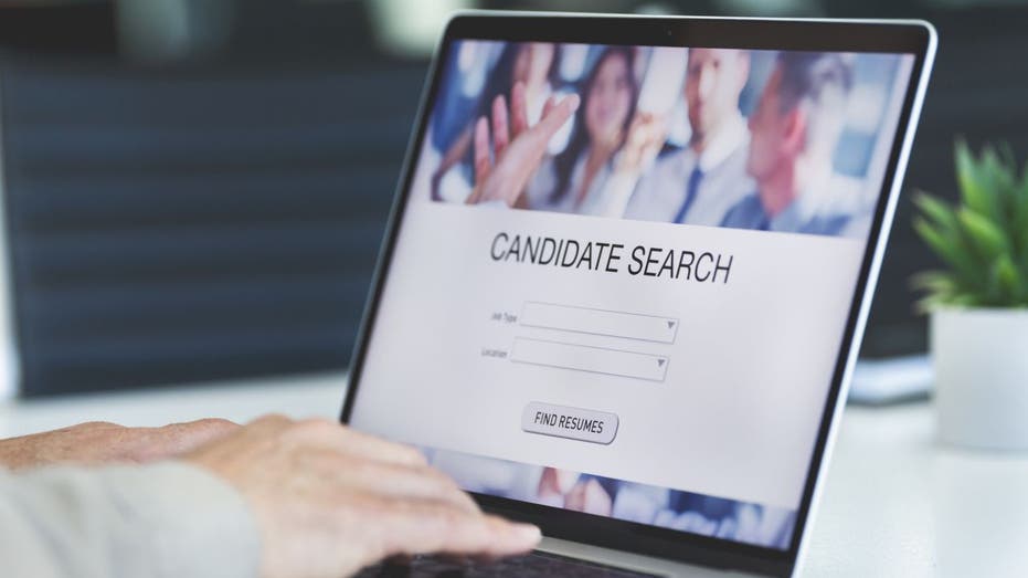 Candidate search open on laptop