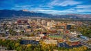 Aerial View of Colorado Springs with Autumn Colors