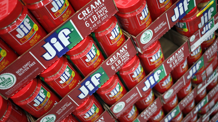 J.M. Smucker Co. Jif brand peanut butter is displayed for sale at a Costco Wholesale Corp. store in Louisville, Kentucky, U.S., on Wednesday, May 29, 2019.