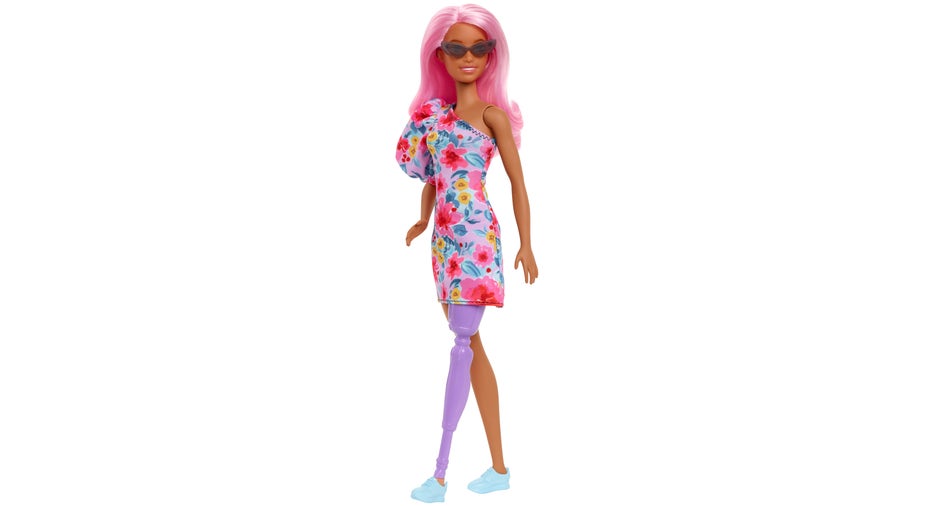 Barbie doll with a prosthetic leg