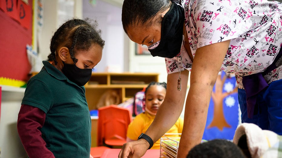 A child and their teacher