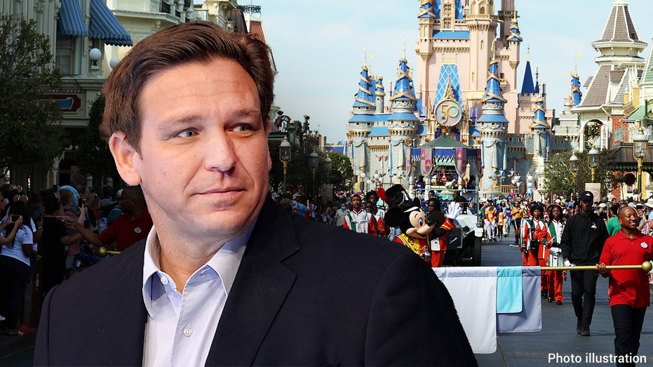 Ron DeSantis in a photo illustration with Disney