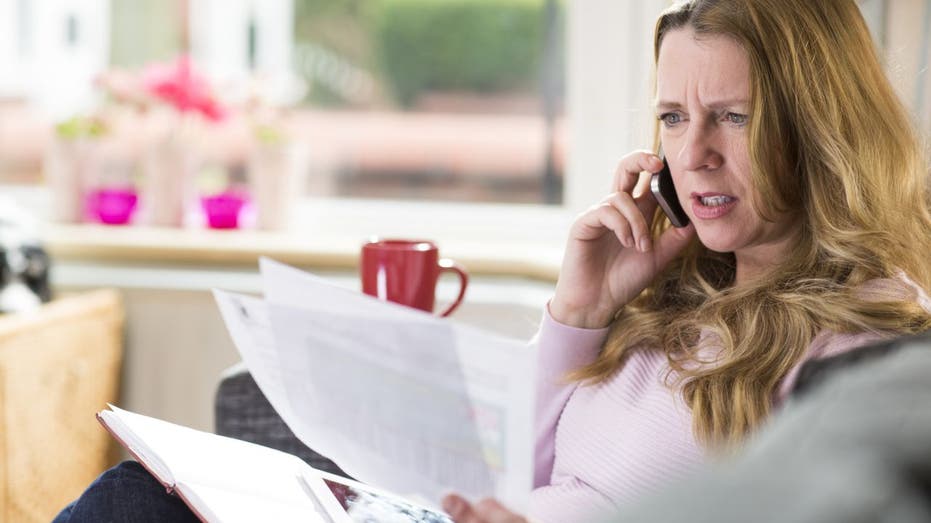 Woman confused on phone