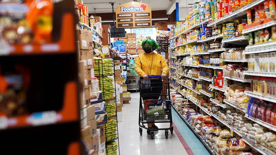 Shopper in a grocery store
