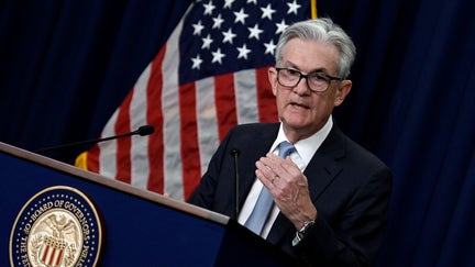 US Federal Reserve Chair Jerome Powell speaks during a news conference on interest rates, the economy and monetary policy actions, at the Federal Reserve Building in Washington, DC, June 15, 2022. - The Federal Reserve announced the most aggressive interest rate increase in nearly 30 years, raising the benchmark borrowing rate by 0.75 percentage points on June 15 as it battles against surging inflation. The Fed's policy-setting Federal Open Market Committee reaffirmed that it remains "strongly committed to returning inflation to its 2 percent objective" and expects to continue to raise the key rate. (Photo by Olivier DOULIERY / AFP) (Photo by OLIVIER DOULIERY/AFP via Getty Images)