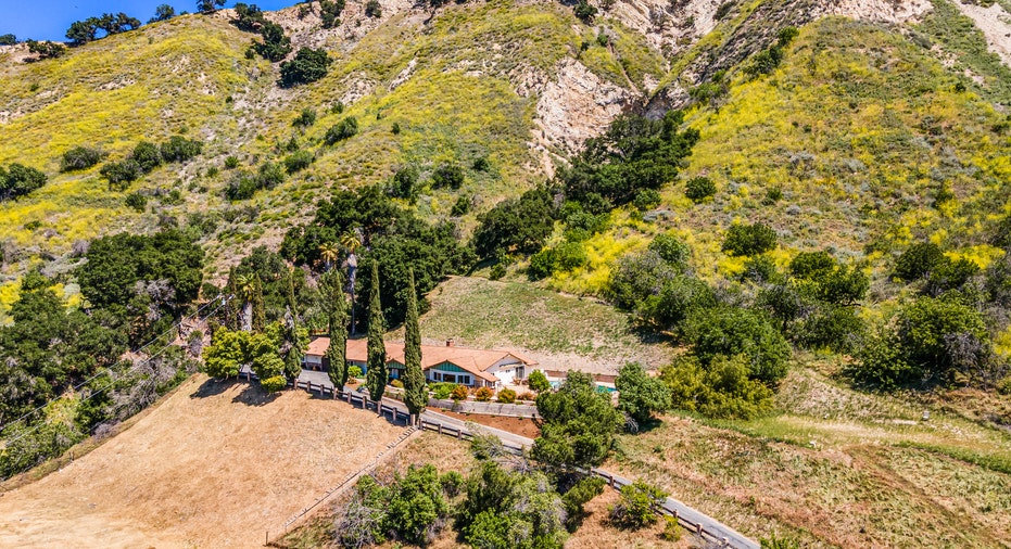 aerial view of johnny cash california property