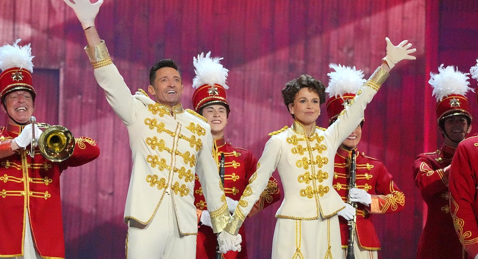 Hugh Jackman and Sutton Foster in The Music Man