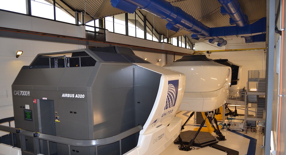 A simulator at United's Flight Training Center in Denver
