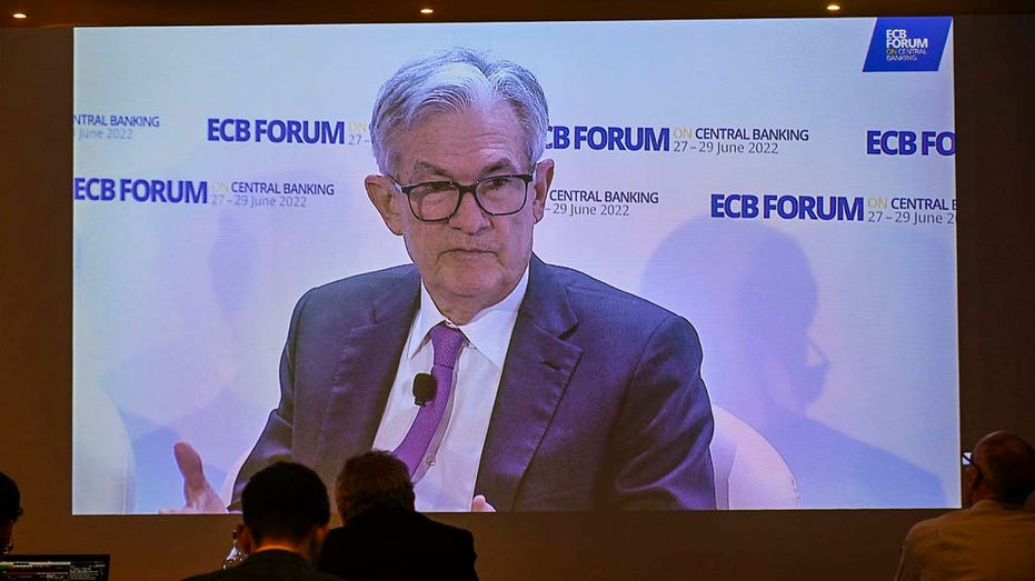 Jerome Powell speaks at ECB Forum