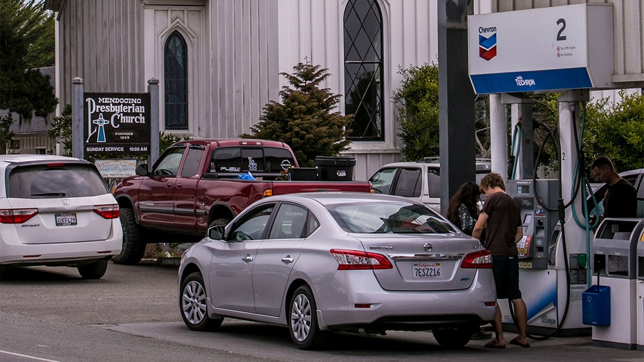 Chevron gas station in Mendocino, California