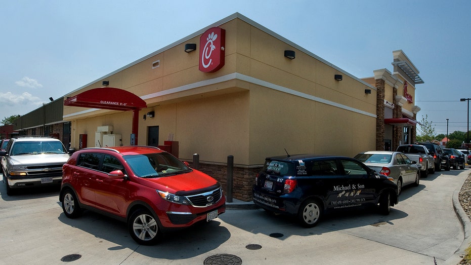 Drivers at a Chick-fil-A in Virginia