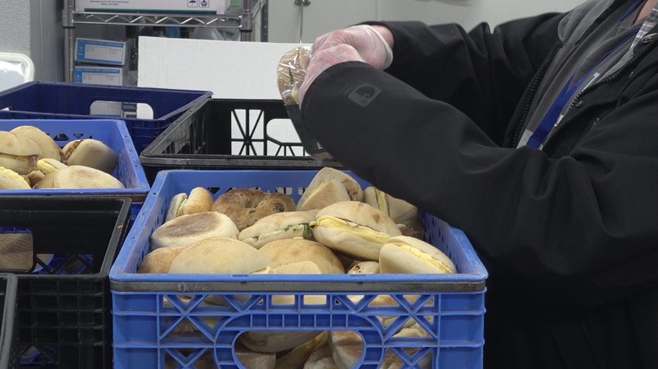 Food bank crate at Northwest Harvest in Seattle