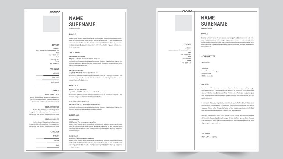 Traditional black and white resume and cover letter templates