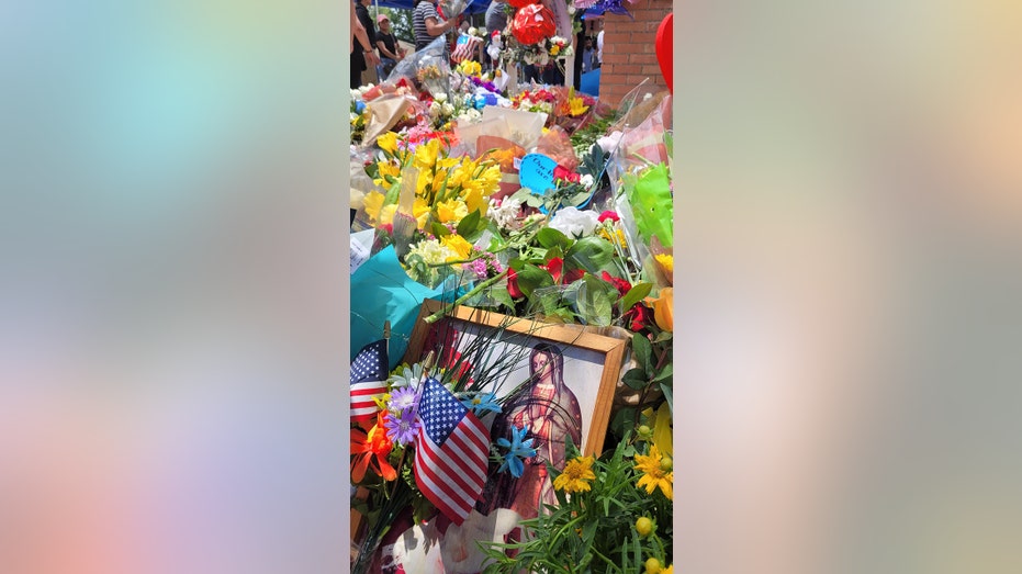 flowers on casket of a Uvalde shooting victim