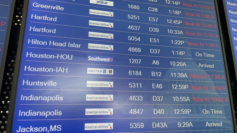 Flight cancellations and delays at Washington National Airport