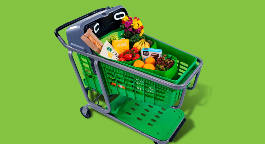 Amazon Dash Cart with groceries