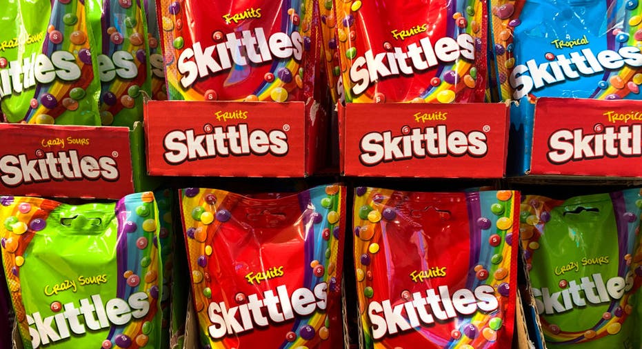 Bags of Skittle candies