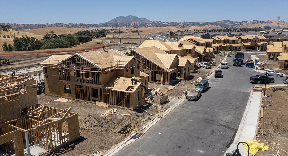 Family homes being build on residential street