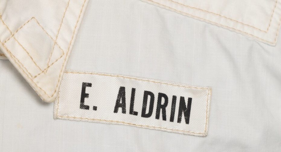 Buzz Aldrin's name on his jacket