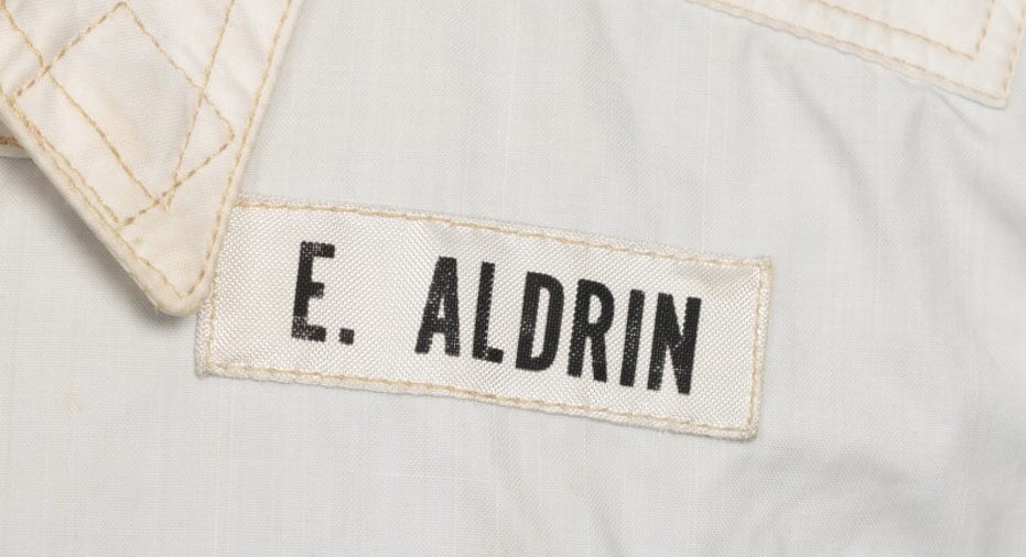 Buzz Aldrin's name on his jacket