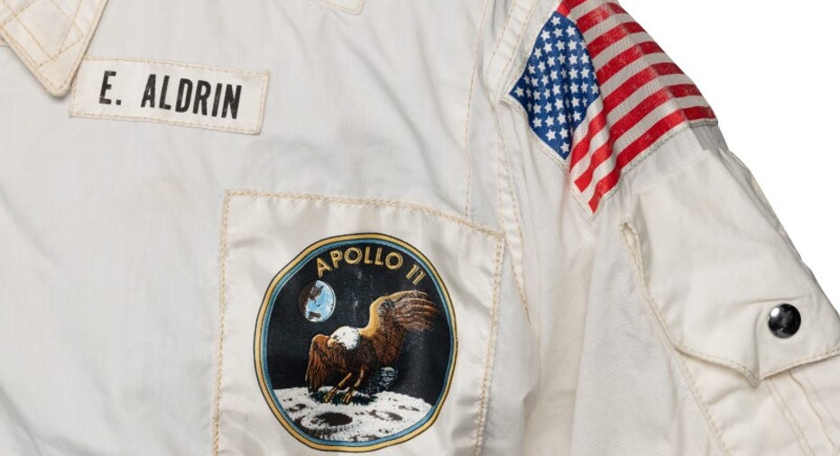 Apollo 11 logo and American flag