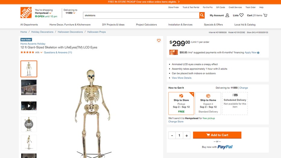 Home Depot’s 12-foot $300 Skeleton Is Back In Stock For Halloween | Fox ...