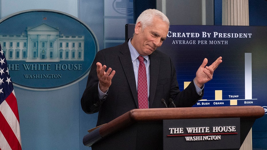 White House economic adviser Jared Bernstein shrugs