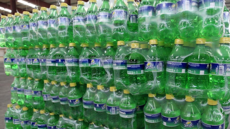 Packages of green Sprite bottles