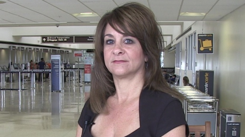Southwest flight attendant Charlene Carter pictured in an airport
