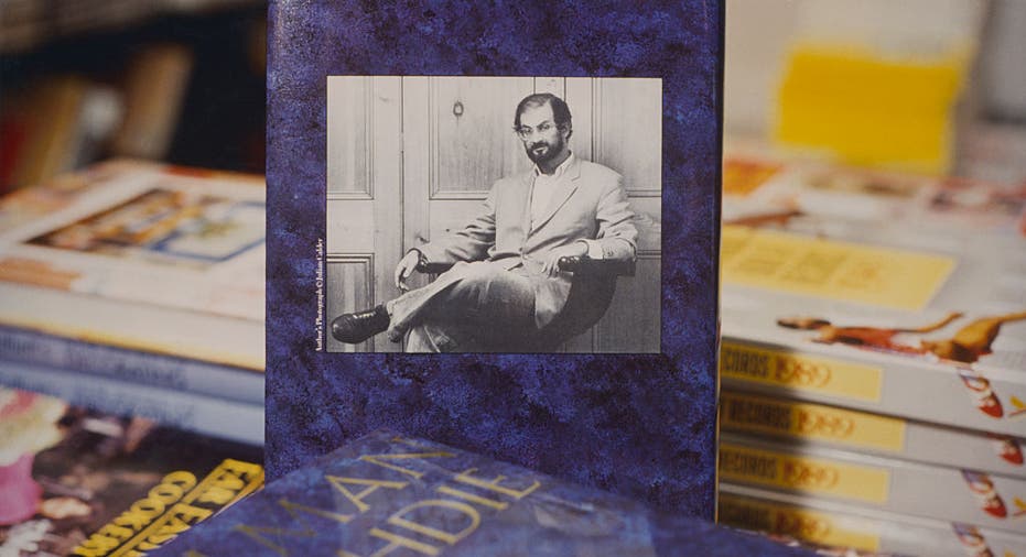 Copies of Salman Rushdie's novel