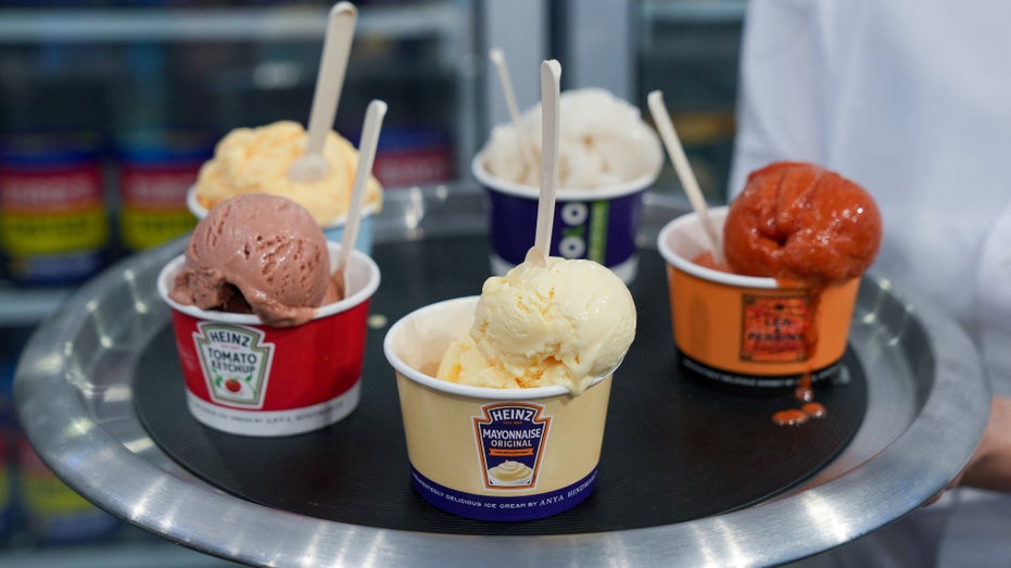 Cupboard ice cream flavors being served on a tray