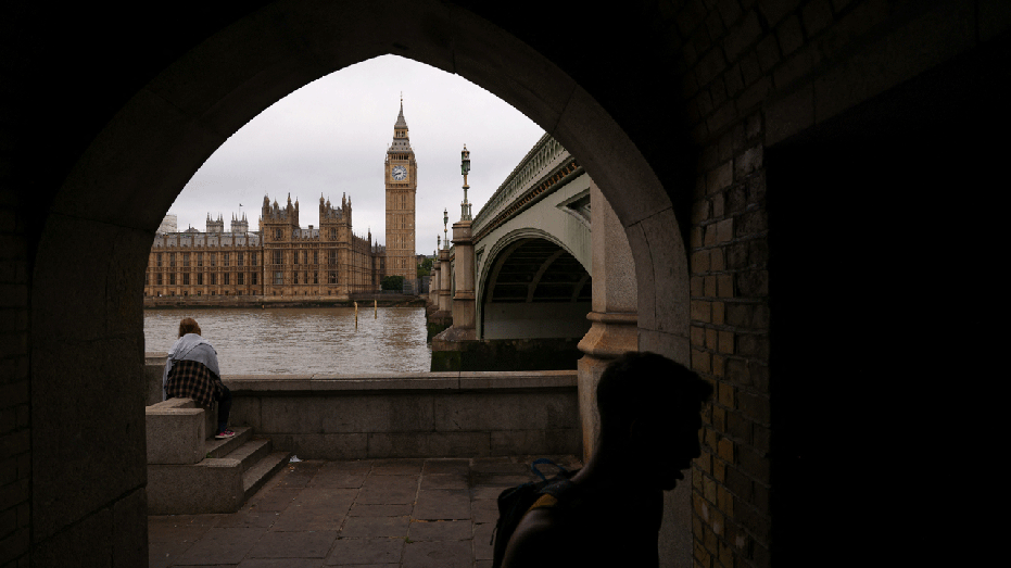 Man walks past parliament in London