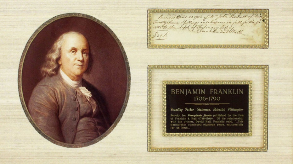 receipt signed by Ben Franklin