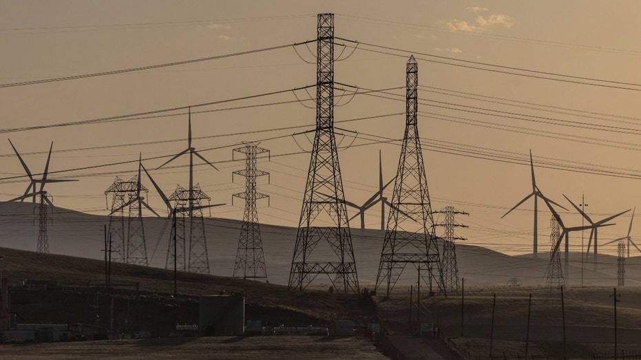 California windmills and power lines