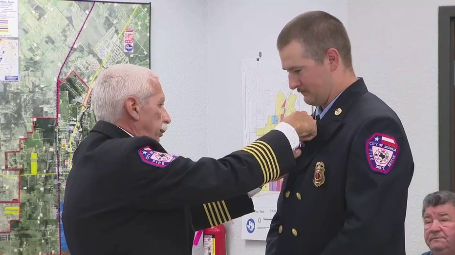 Joshua, Texas fire department honored lieutenant who helped rescue driver