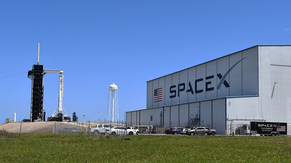 A SpaceX rocket and facility