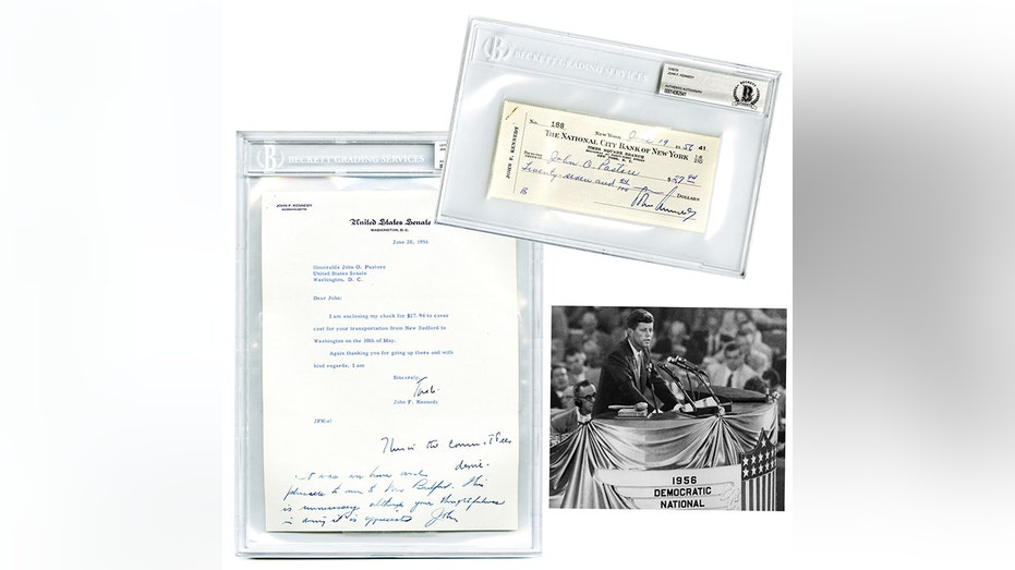 JFK personal check and letter