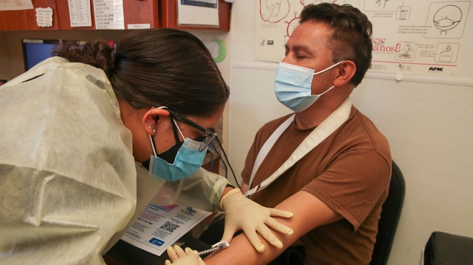 A monkeypox vaccine is administered