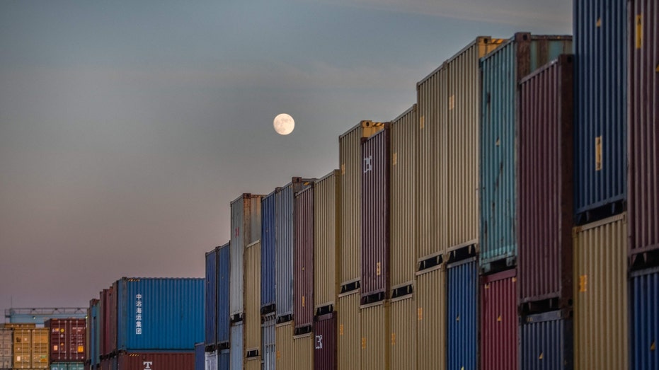Port of Los Angeles and the moon