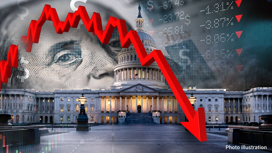Recession and down market photo illustration