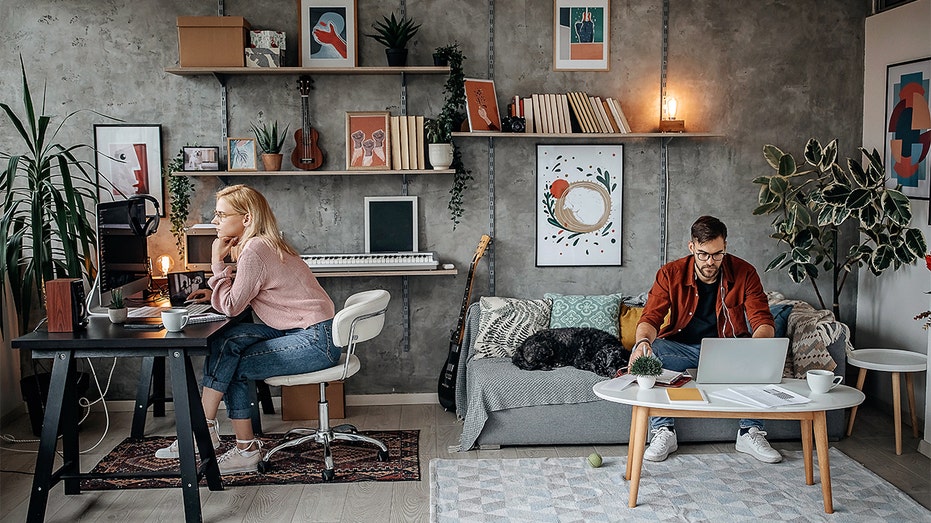 young couple at home