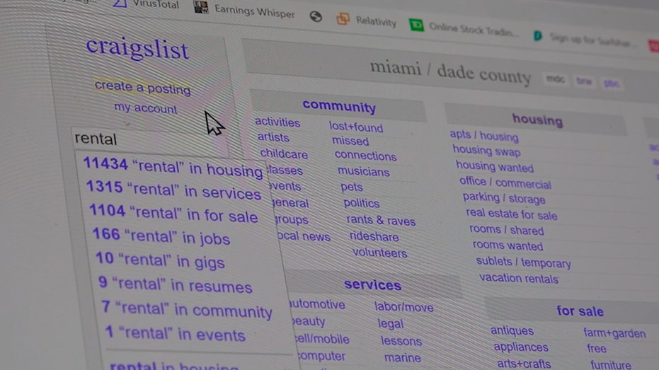 A screenshot showing Craigslist