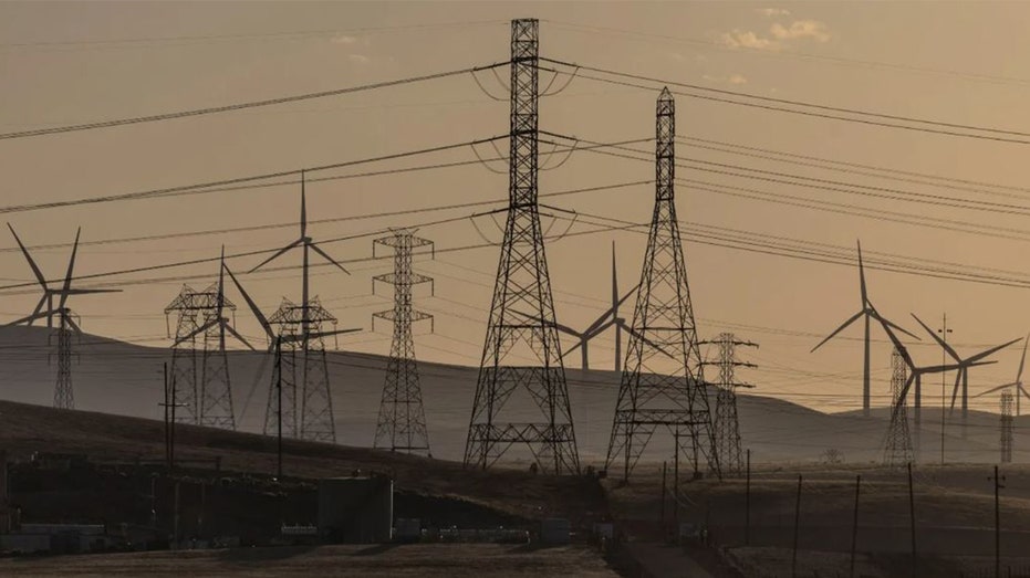 power lines and windmills